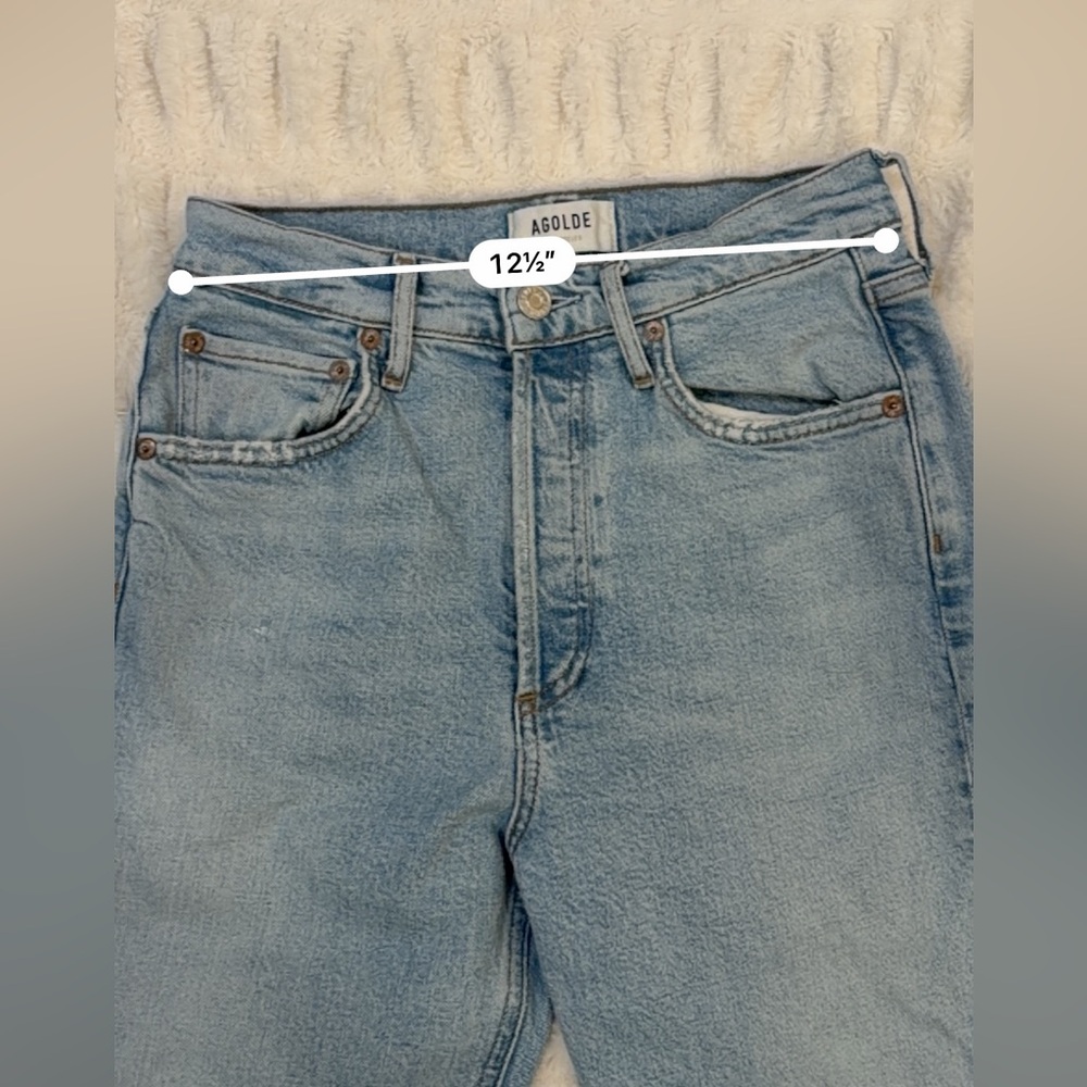 Agolde Riley Crop Straight Leg Button Fly Light‎ Wash Jeans Size 25 - Picture 5 of 8